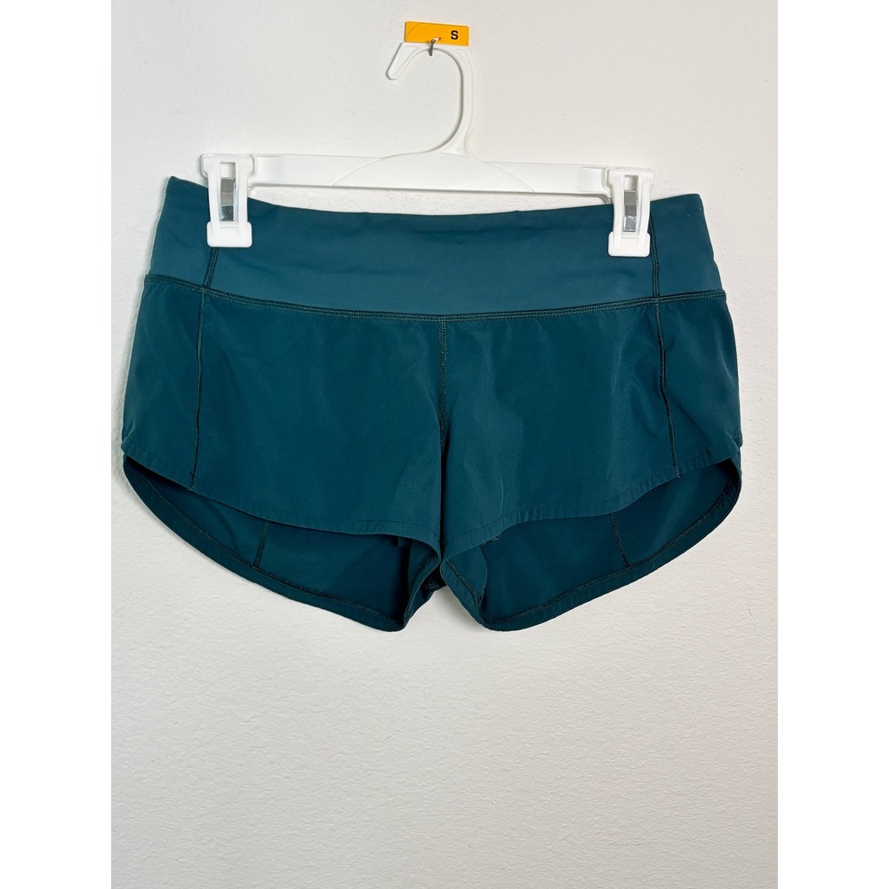 Lululemon Speed Up Low-Rise Lined Shorts 2.5 Teal Green Size 6 Running Workout